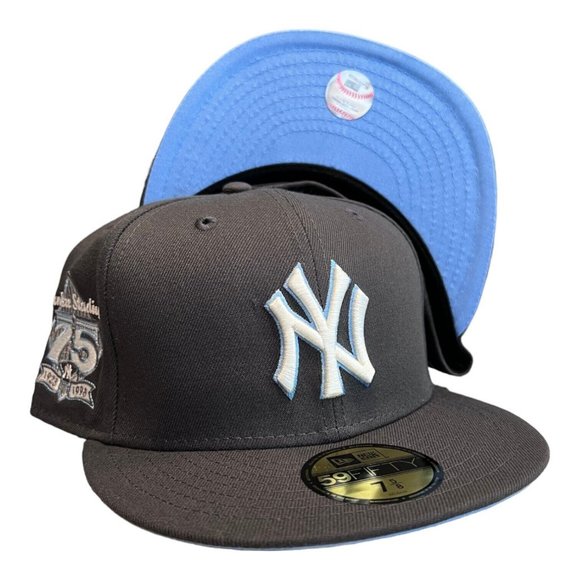 New York Yankees 59Fifty Rare World Series Casquette ajustée avec visière grise, Rouge, 7 5/8